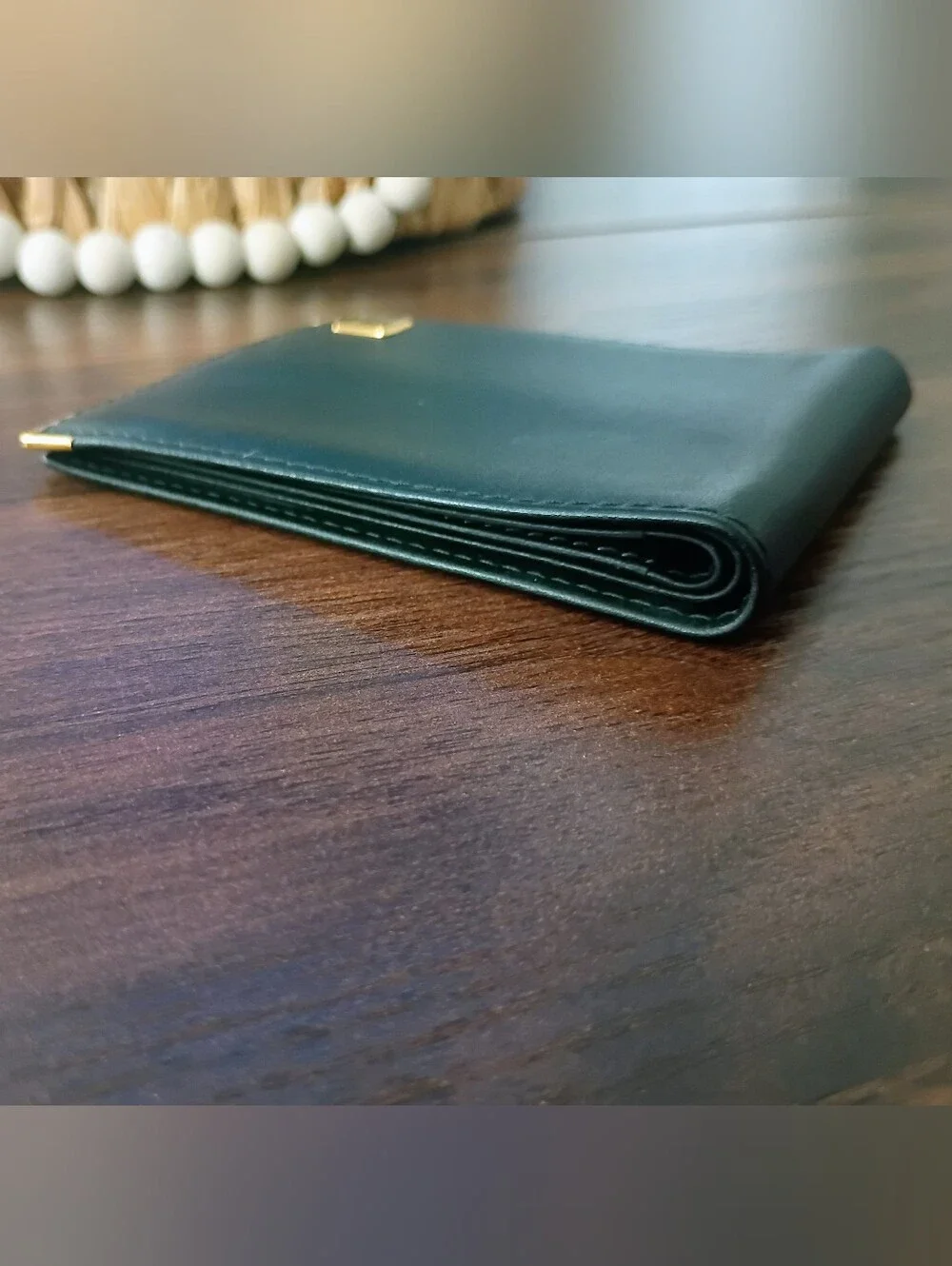 Dunhill Men's Black Leather Bi-Fold Wallet - Gold Corner Accents -  Excellent !